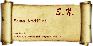 Sima Noémi névjegykártya
